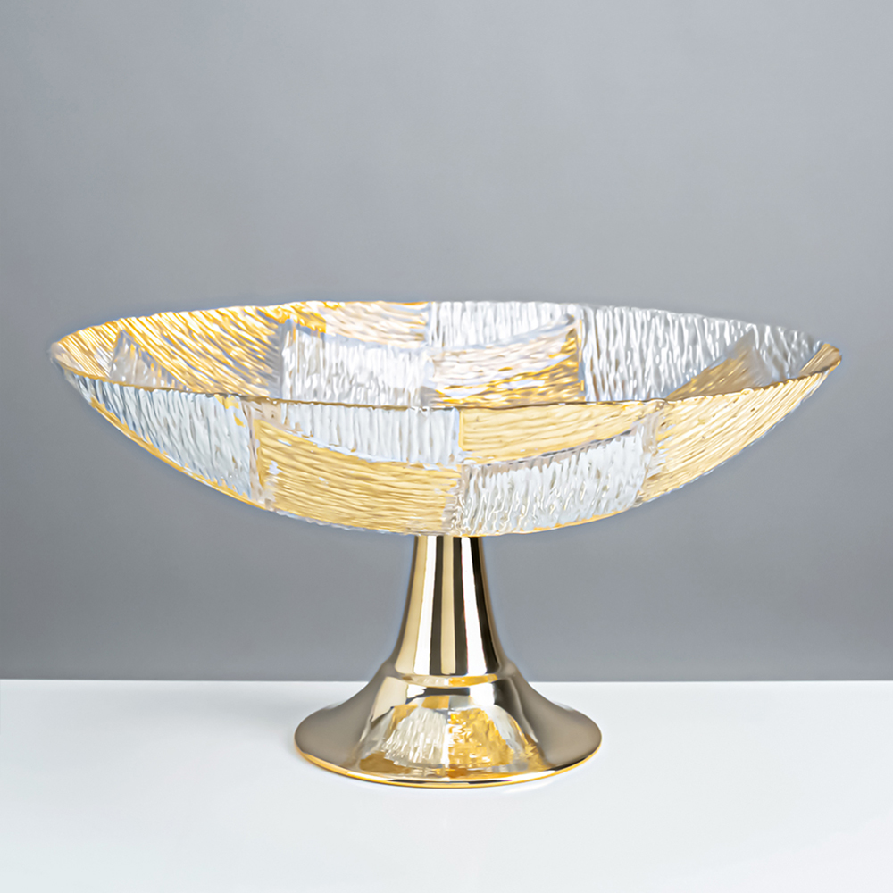 D15.2"H3.1"" - METAL PEDESTAL BOWL