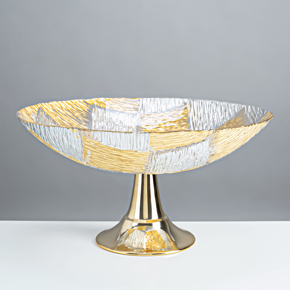 D15.2"H3.1"" - METAL PEDESTAL BOWL