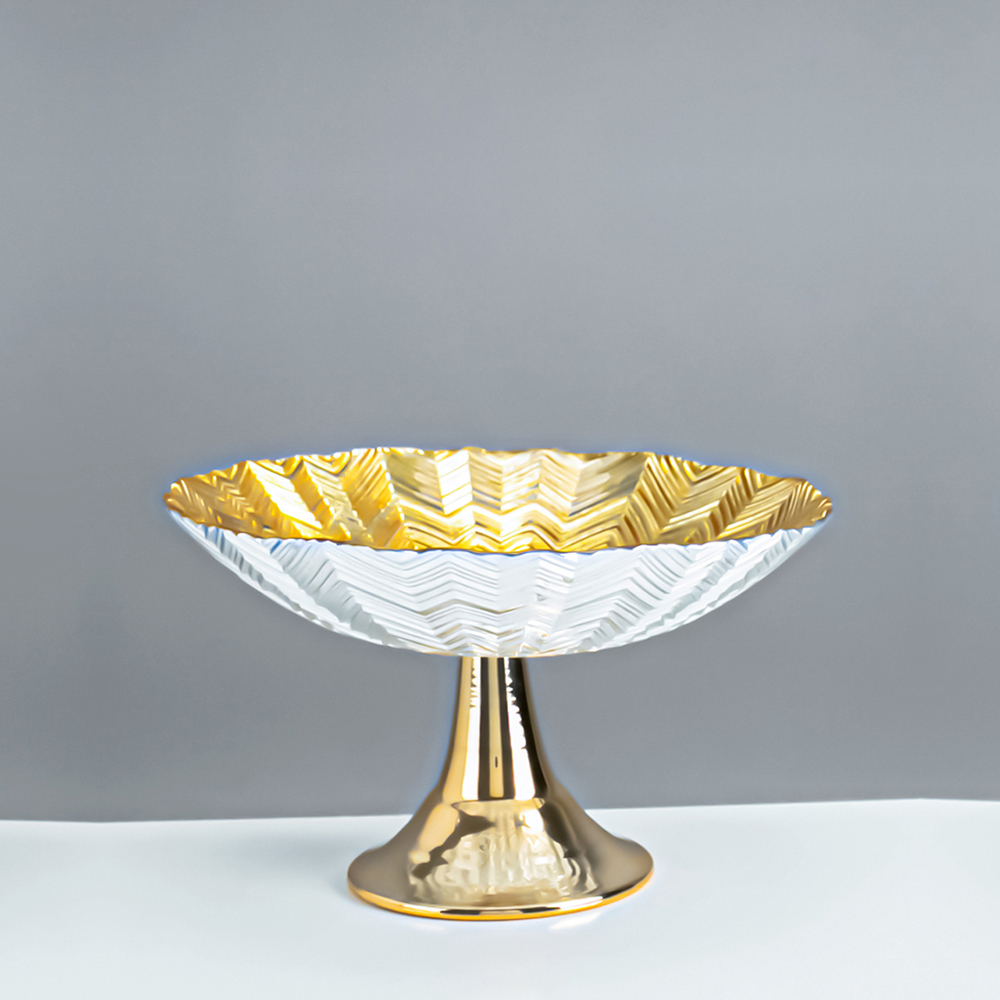 D8.5"H1.8" - METAL PEDESTAL BOWL