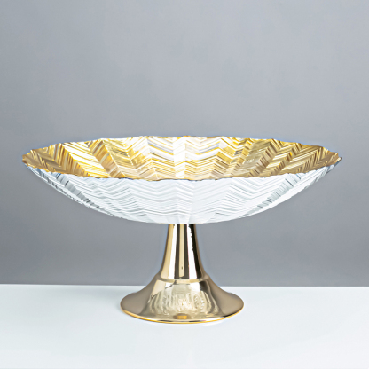 D14.8"H2.8" - METAL PEDESTAL BOWL