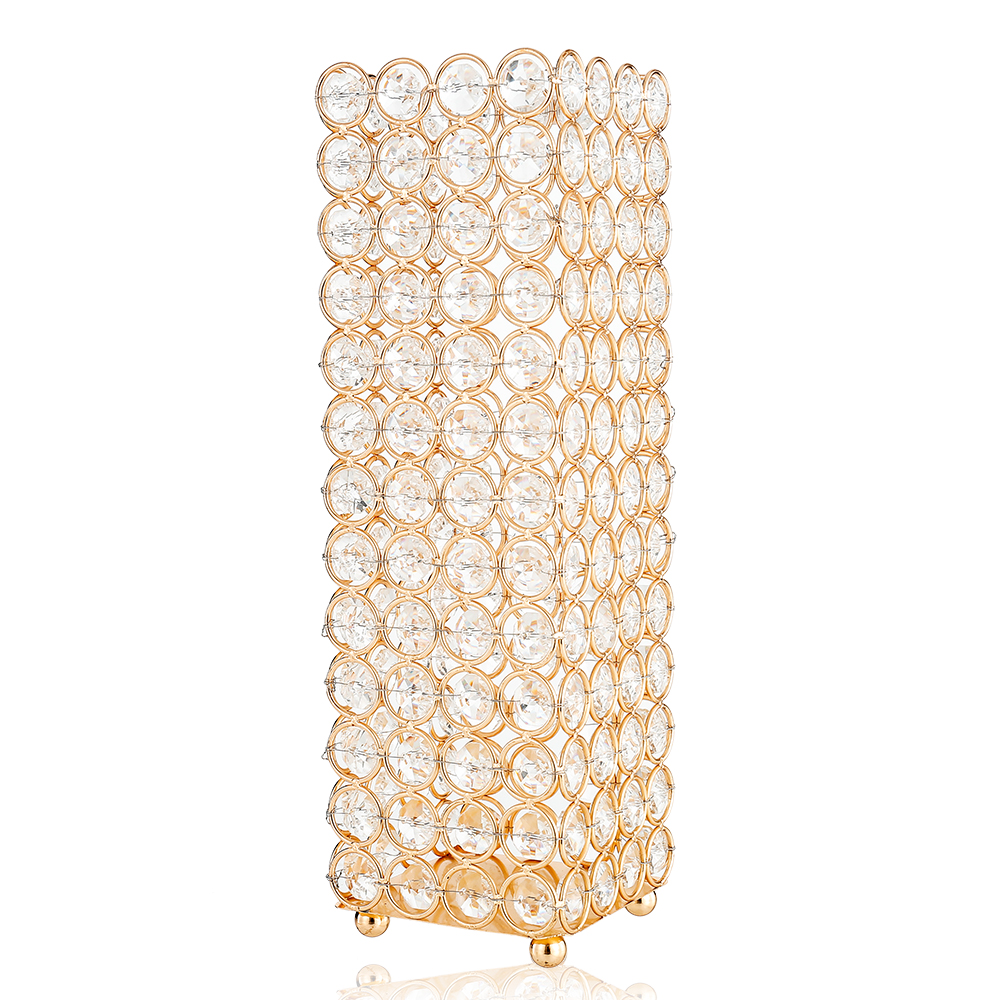 D3.9"H11.8" - GOLD CRYSTAL CANDLE HOLDER