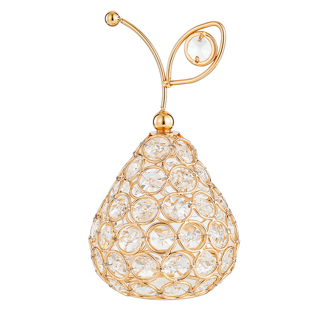 D3.5"H6.7" - GOLDEN CRYSTAL PEAR FIGURINE
