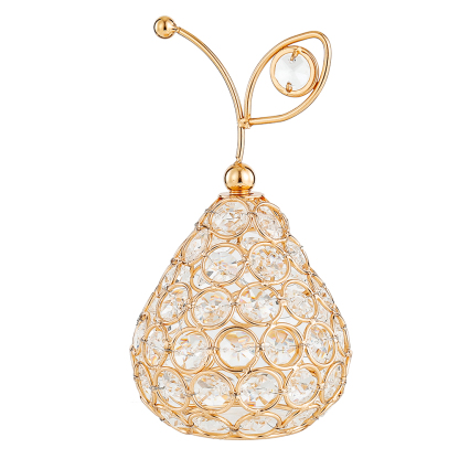 D3.5"H6.7" - GOLDEN CRYSTAL PEAR FIGURINE