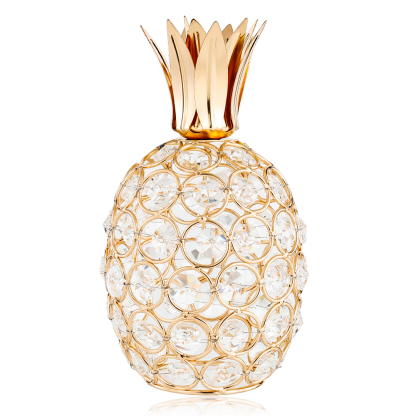 D4"H5.9" - GOLDEN CRYSTAL PINEAPPLE FIGURINE