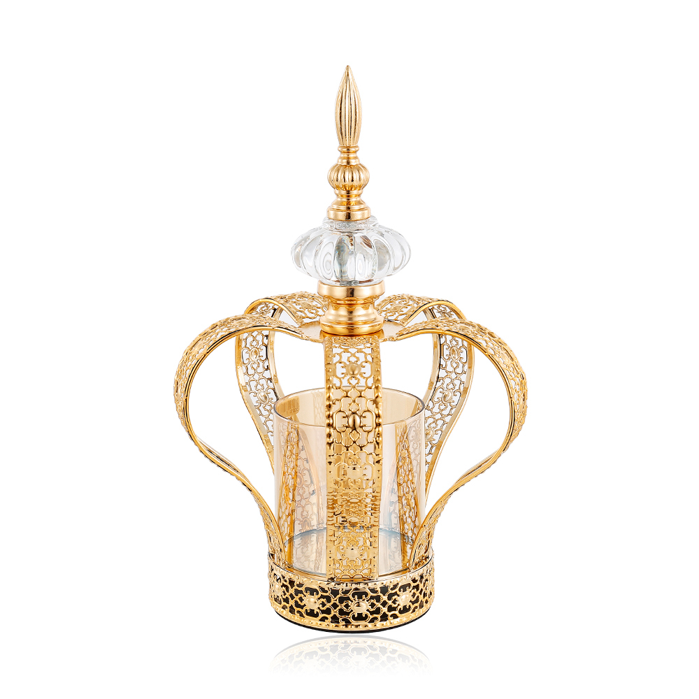 D7"H11" - METAL CROWN CANDLE HOLDER