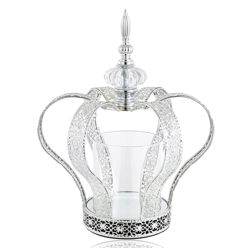 D9.4"H12.4" - METAL CROWN CANDLE HOLDER