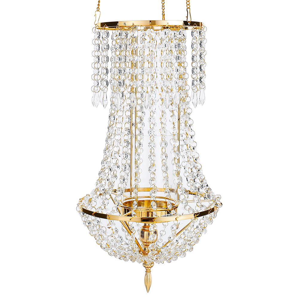 D9.8"H19.3" - CRYSTAL HANGING CHANDELIER