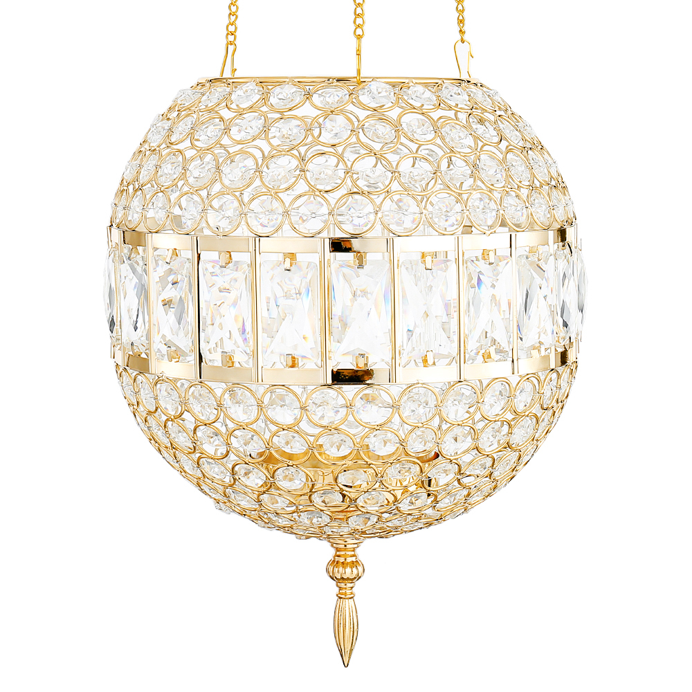 D9.8"H12.6" - CRYSTAL HANGING CHANDELIER