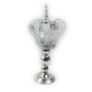 M20249	 D9.4"H21.6" - METAL CROWN CANDLE HOLDER