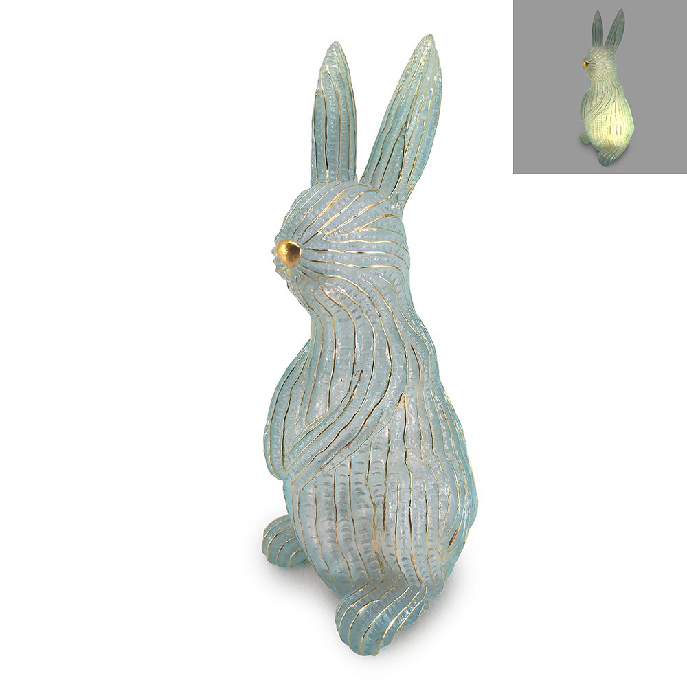 L5"W5.5"H12"EASTER RABBIT WITH LED