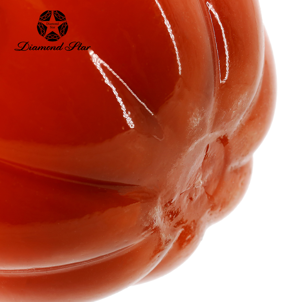 79463	 L4.3"W4.3"H4.3" - GLASS PUMPKIN WITH CURLY STEM