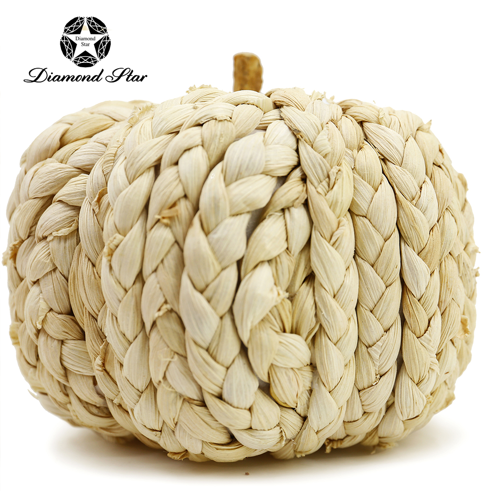 31317	 L7.5W3.9H3.5" - BRAIDED PUMPKINS AUTUMN DECORATION