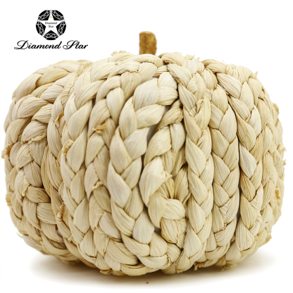 31317	 L7.5W3.9H3.5" - BRAIDED PUMPKINS AUTUMN DECORATION