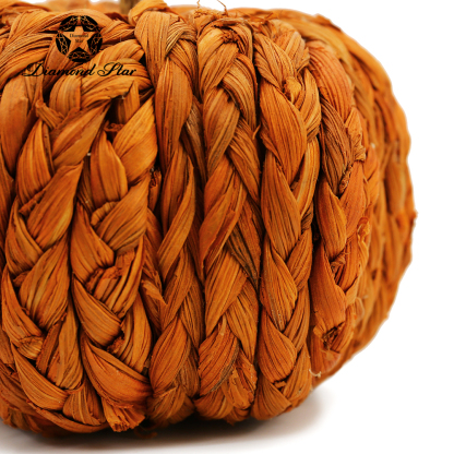 31317	 L7.5W3.9H3.5" - BRAIDED PUMPKINS AUTUMN DECORATION