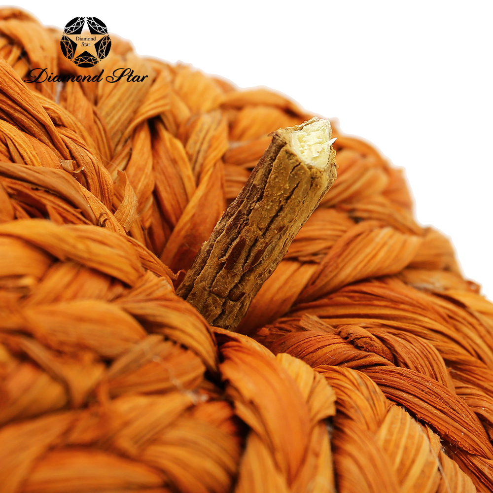 31317	 L7.5W3.9H3.5" - BRAIDED PUMPKINS AUTUMN DECORATION