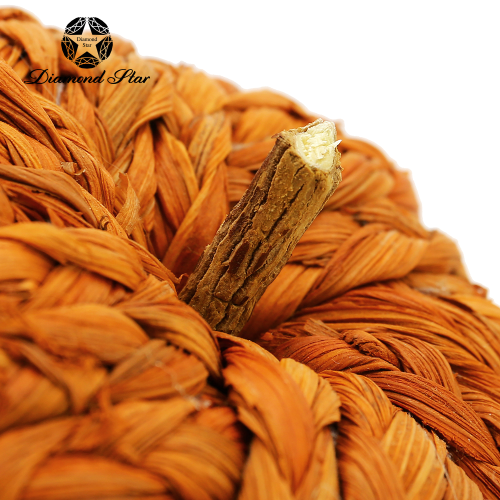31317	 L7.5W3.9H3.5" - BRAIDED PUMPKINS AUTUMN DECORATION