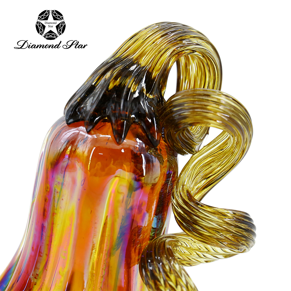 79511	 L4.1"W4.1"H8.3" - GLASS PUMPKIN WITH CURLY STEM