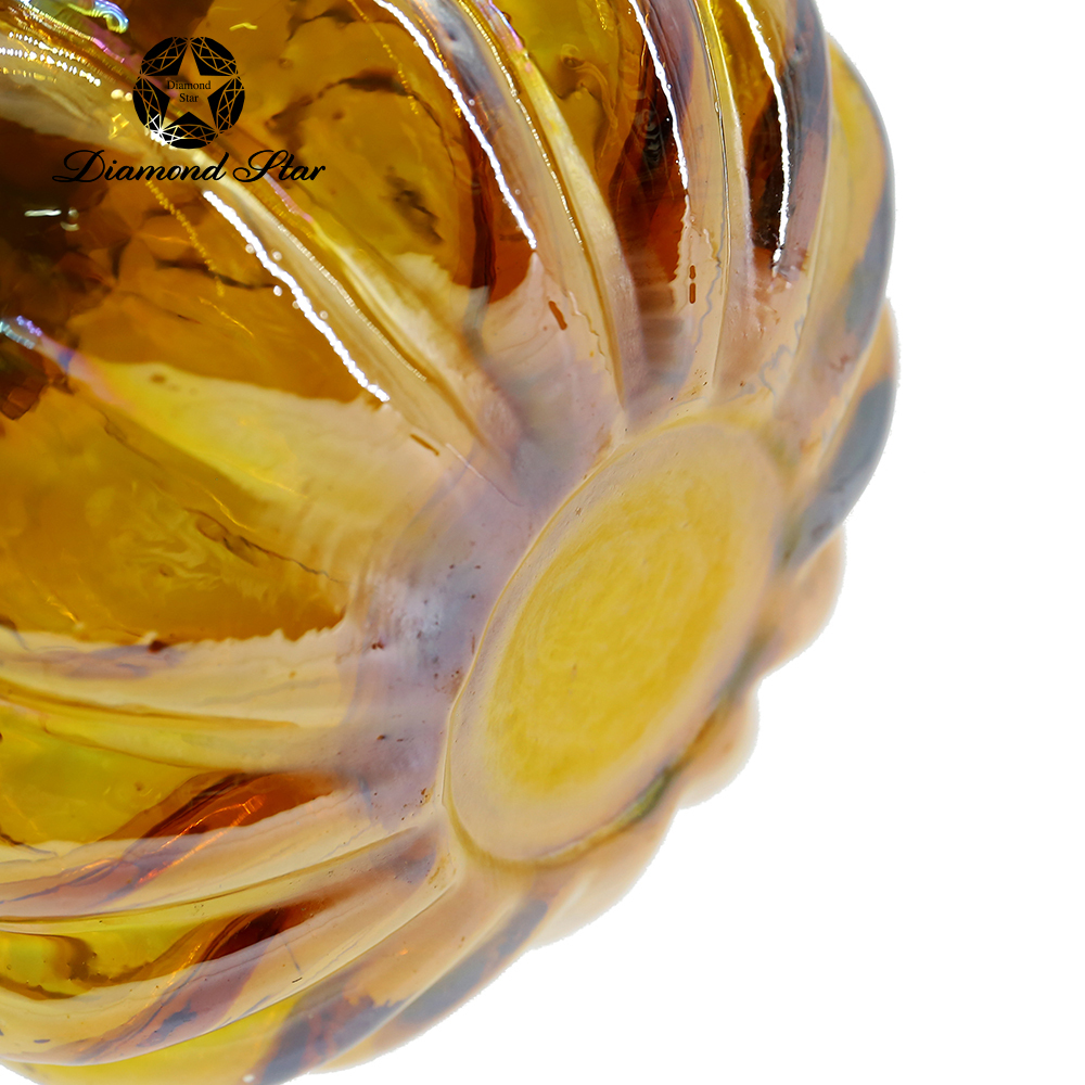 79515	 L5.9"W5.9"H9.1" - GLASS PUMPKIN WITH CURLY STEM
