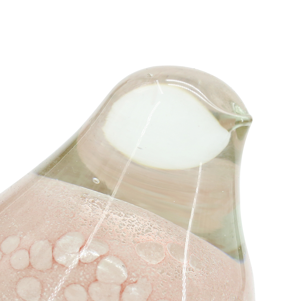 49619	 L5"W3"H3.5" - GLASS BIRD FIGURINE
