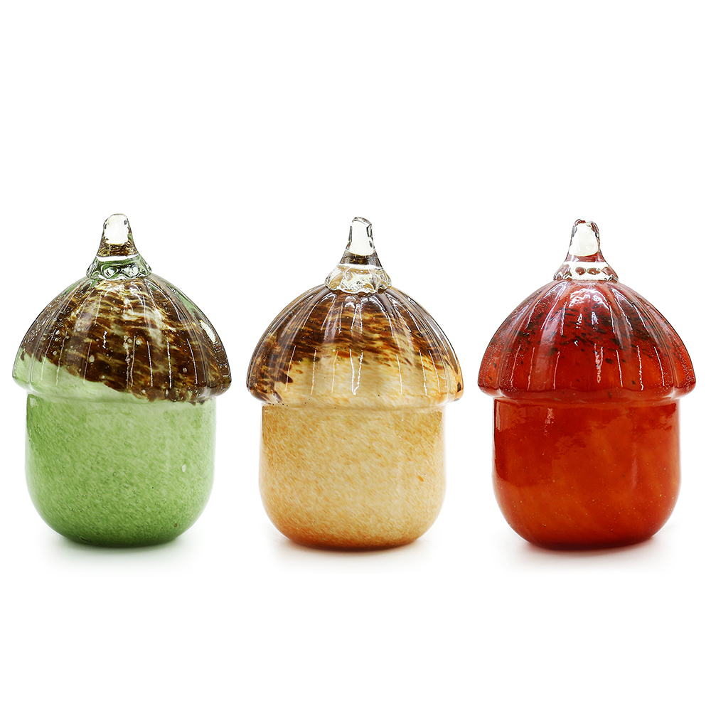 D3.5"H5.3" - ASSORTED GLASS ACORNS