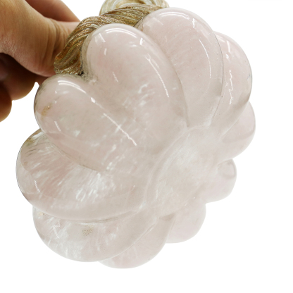 49633ASST	 D3.5"H3.5" - SET OF 4 GLASS PUMPKINS WITH CURLY STEM
