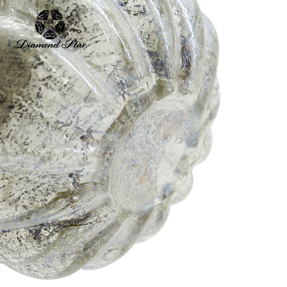 79503	 L5.3"W5.3"H4.1" - GLASS PUMPKIN WITH CURLY STEM