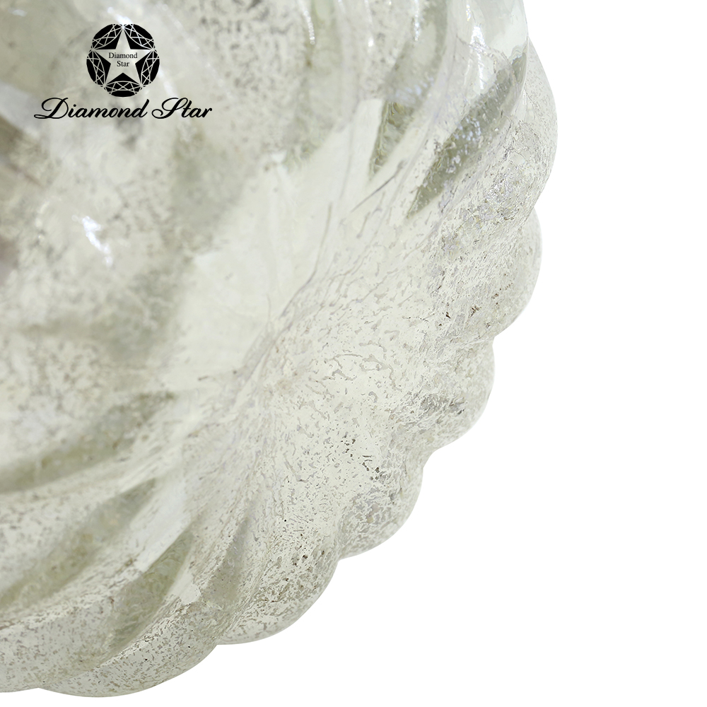 79505	 *L8.7"W8.7"H6.3" - GLASS PUMPKIN WITH CURLY STEM