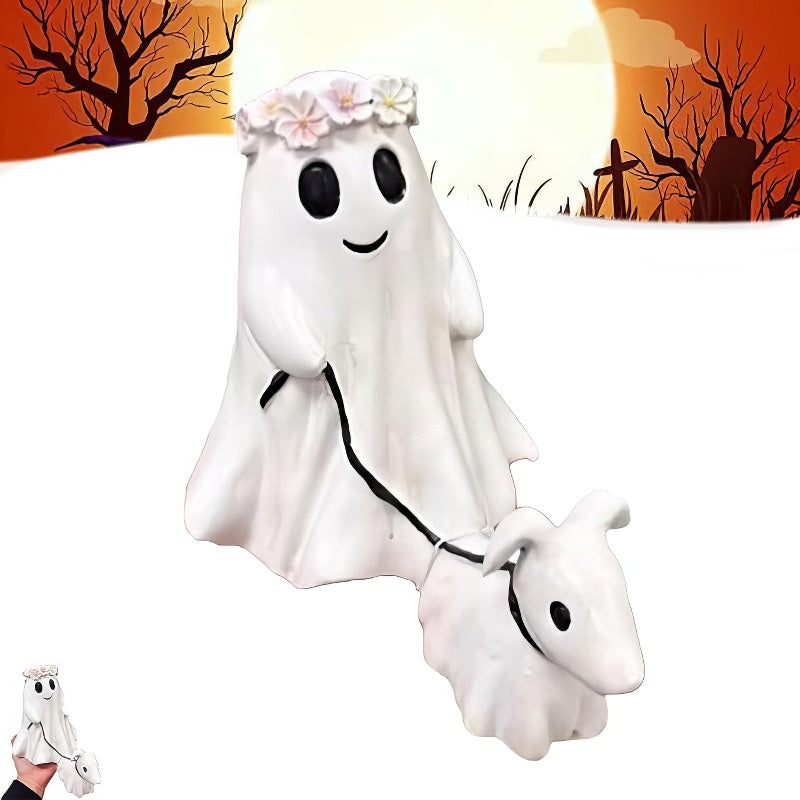 Halloween Ghost Walking Dog Statue-Jolura