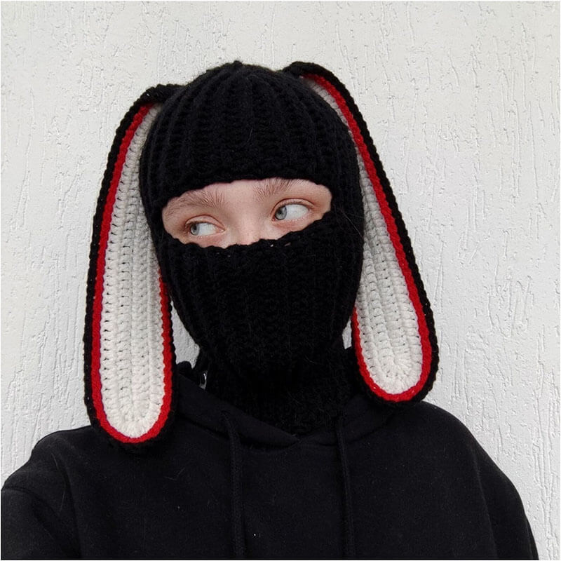 Rabbit Ears Handmade Crochet Warm Hats-Jolura