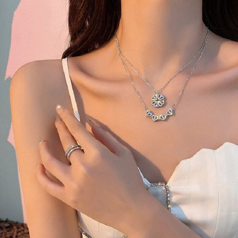 🍀Four-Leaf Heart Shape Necklace💕 S925 Silver-Jolura