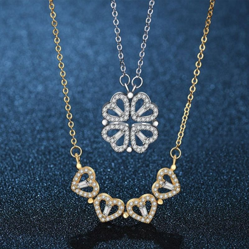 🍀Four-Leaf Heart Shape Necklace💕 S925 Silver-Jolura