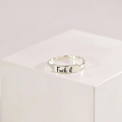 Fuck It Dainty Bar Ring-Jolura