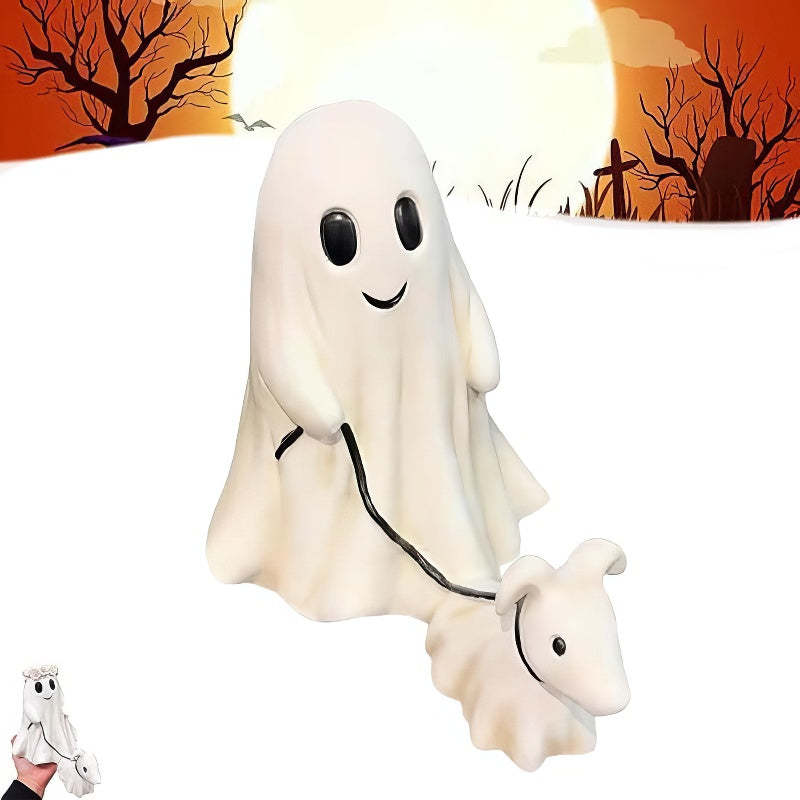 Halloween Ghost Walking Dog Statue-Jolura