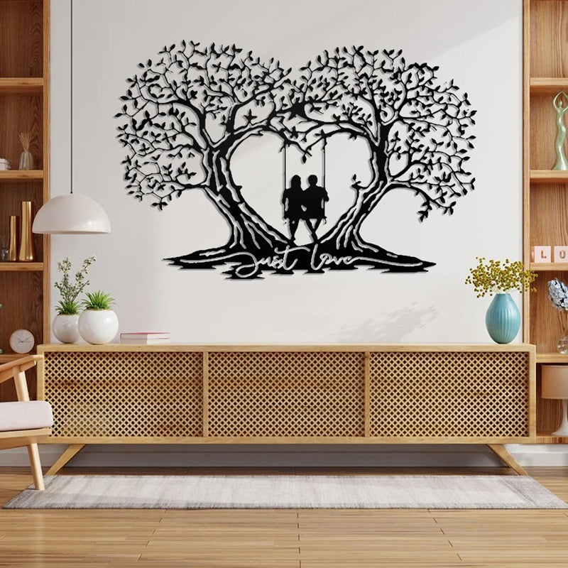 Love Tree Heart-shaped Tree Of Life Metal Wall Art-Jolura