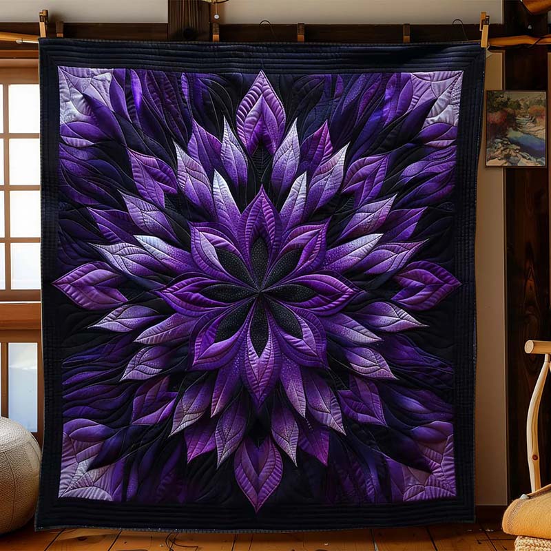 Mystic Purple Bloom Blanket - D216 - Premium Blanket-Jolura