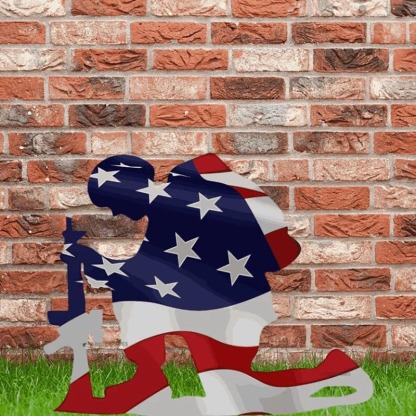 Memorial Metal Plaque For Soldiers - American Flag-Jolura