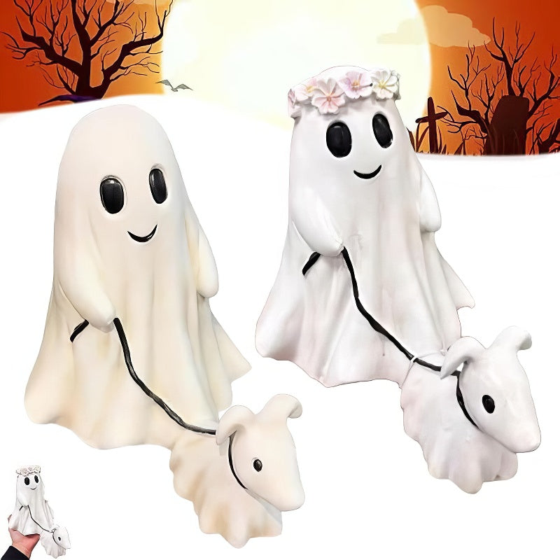 Halloween Ghost Walking Dog Statue-Jolura