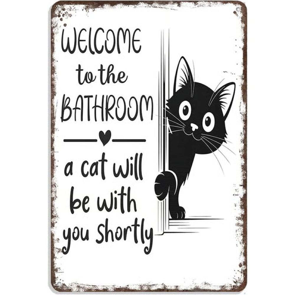 Vintage Black & White Humor Metal Sign