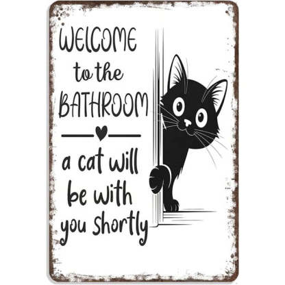 Vintage Black & White Humor Metal Sign