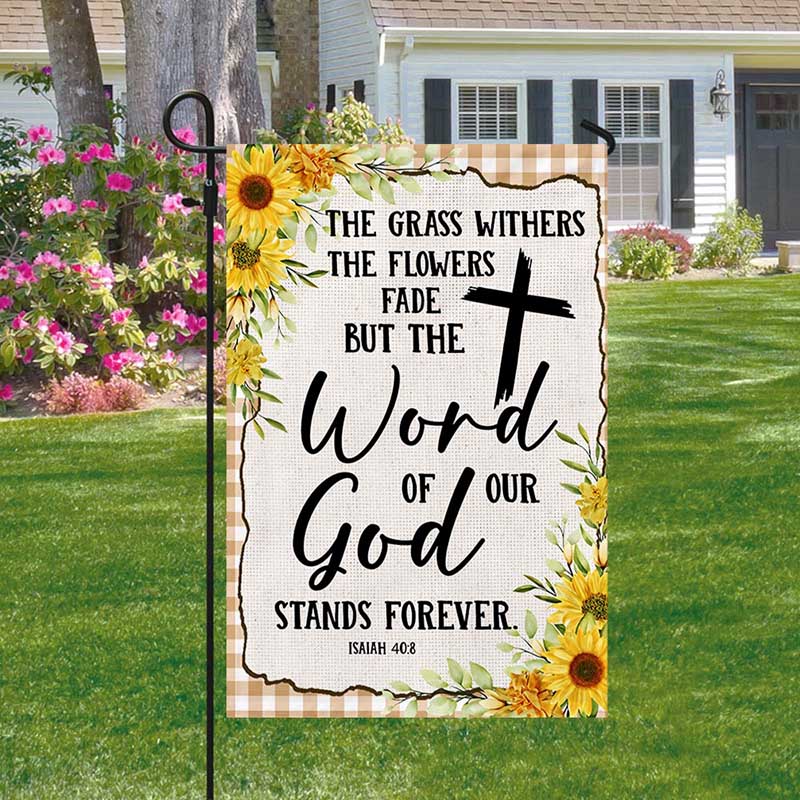 God Stands Forever Christian Sunflower Flag-Jolura