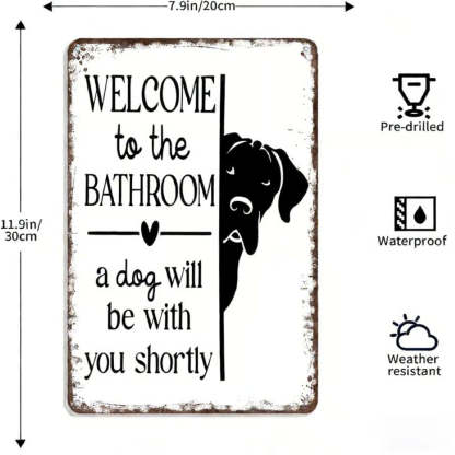 Vintage Black & White Humor Metal Sign