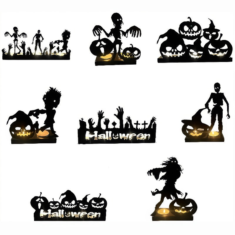 Funny Shadow Stand - Halloween Metal Candle Holder-Jolura