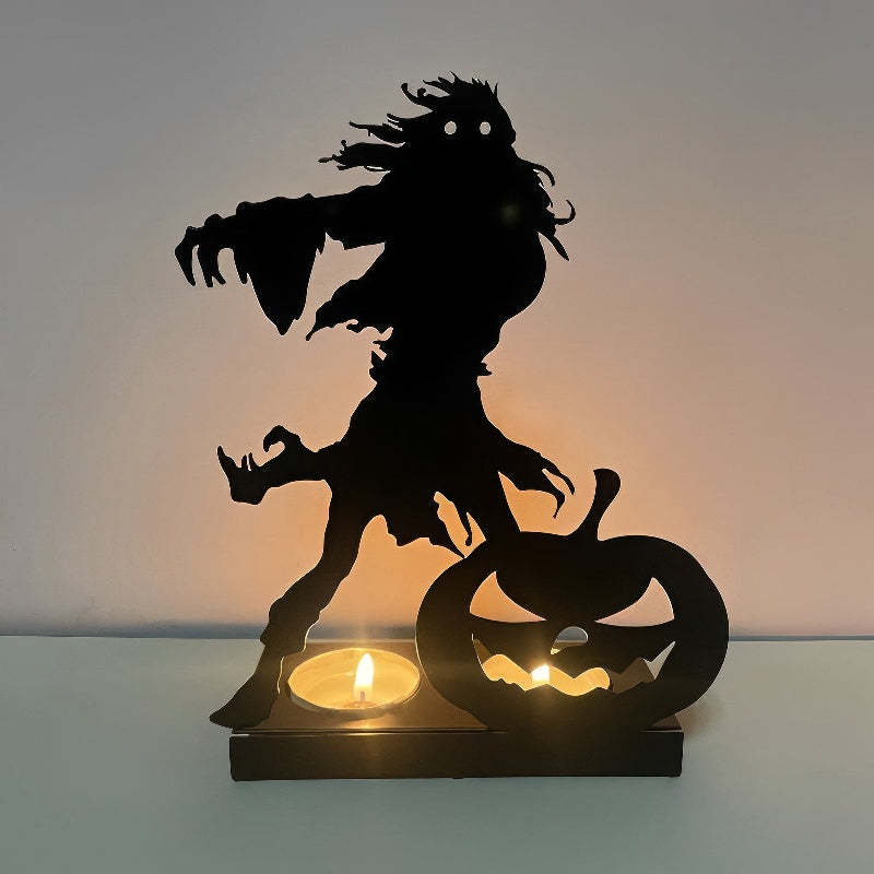 Death and Pumpkins Metal Candle Holder MD012-Jolura