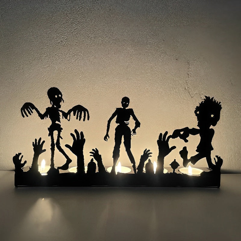 Three Skeleton Zombies Metal Candle Holder MD016-Jolura