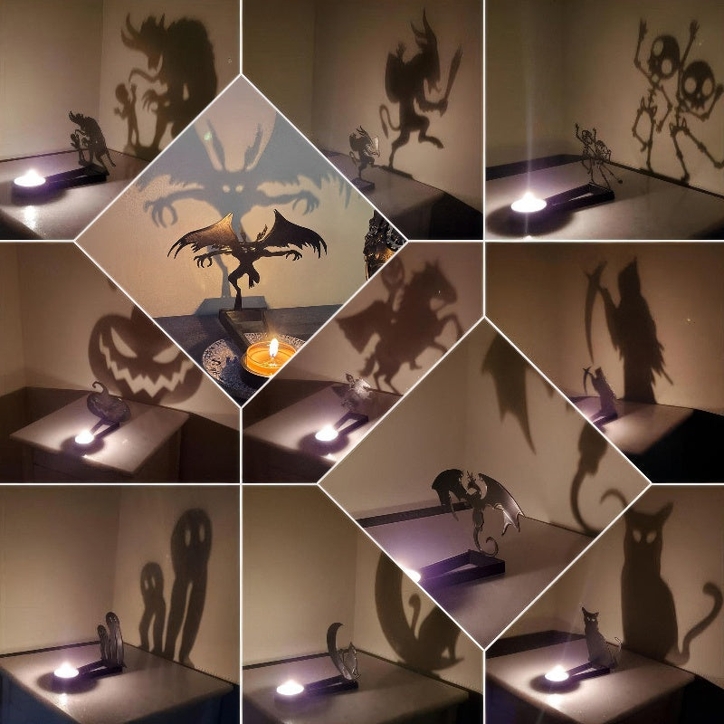 Funny Shadow Stand - Halloween Metal Candle Holder-Jolura