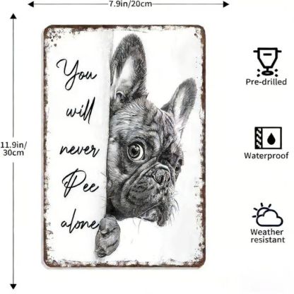 Vintage Black & White Humor Metal Sign