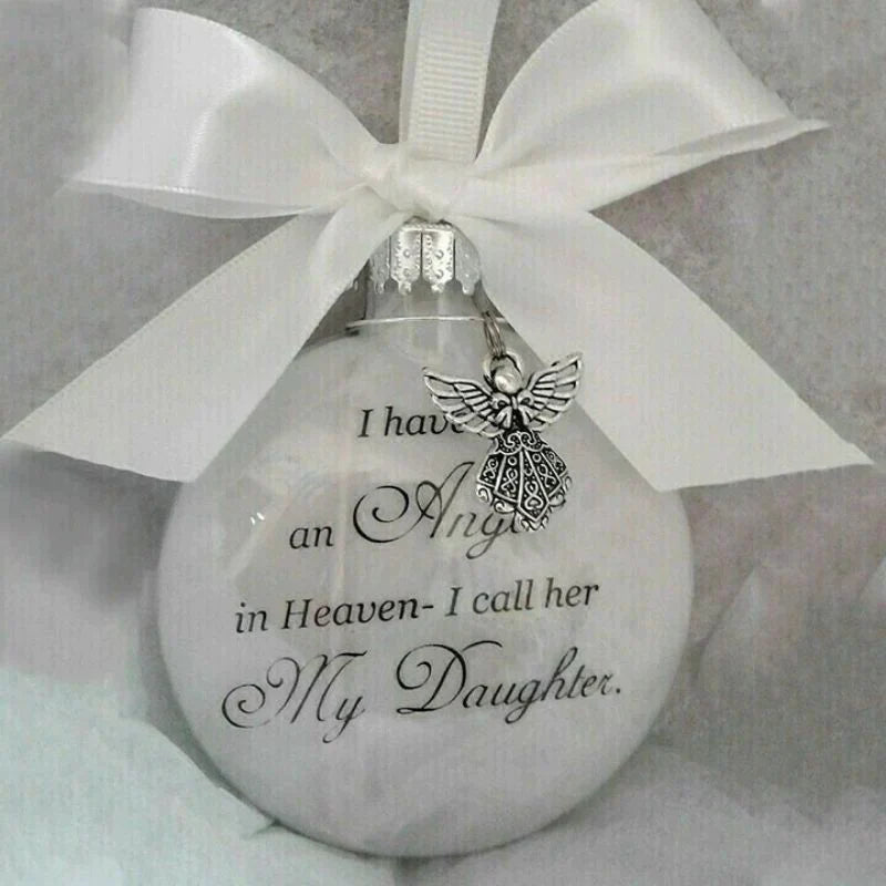Christmas Ornaments Feather Ball - Angel In Heaven Memorial Ornament-Jolura