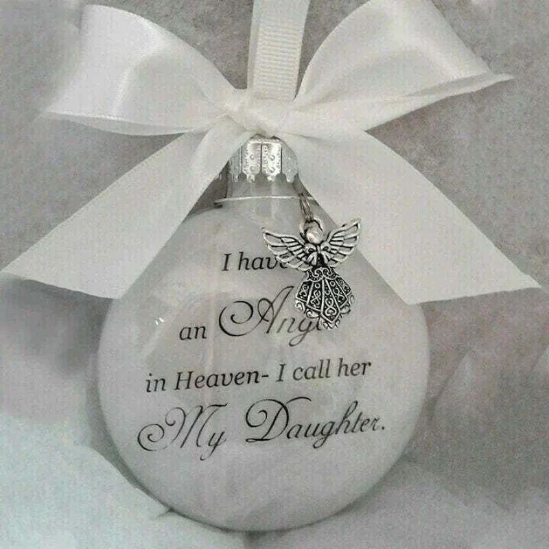 Christmas Ornaments Feather Ball - Angel In Heaven Memorial Ornament-Jolura