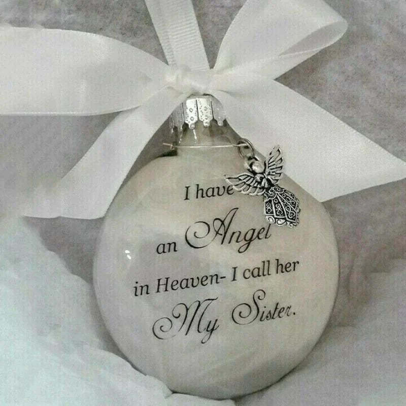 Christmas Ornaments Feather Ball - Angel In Heaven Memorial Ornament-Jolura