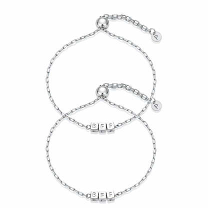 14K Gold Plated Adjustable Matching Bracelets for Women – Heart Charm and BFF Friendship Styles